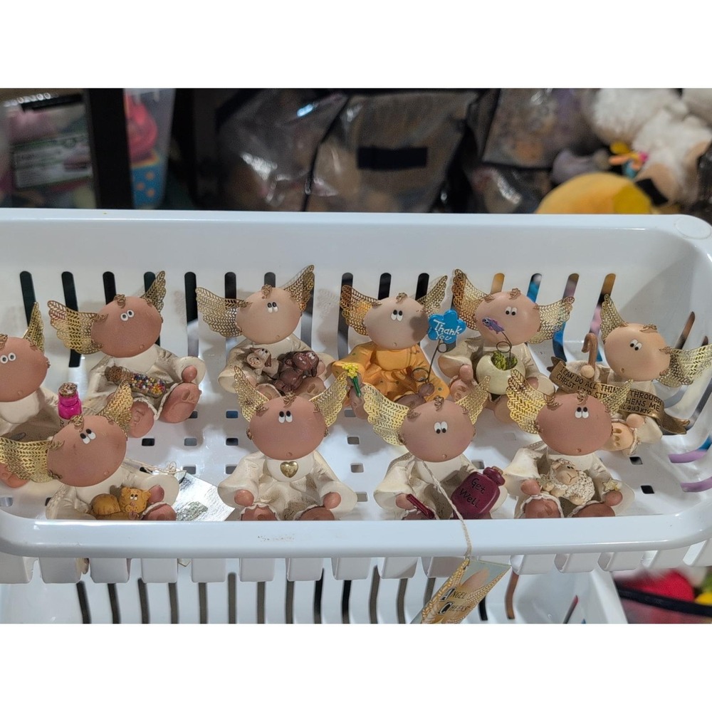 Lot of 10 Vintage Russ Berrie Angel Cheeks Figurines Themed Animals Get Wells